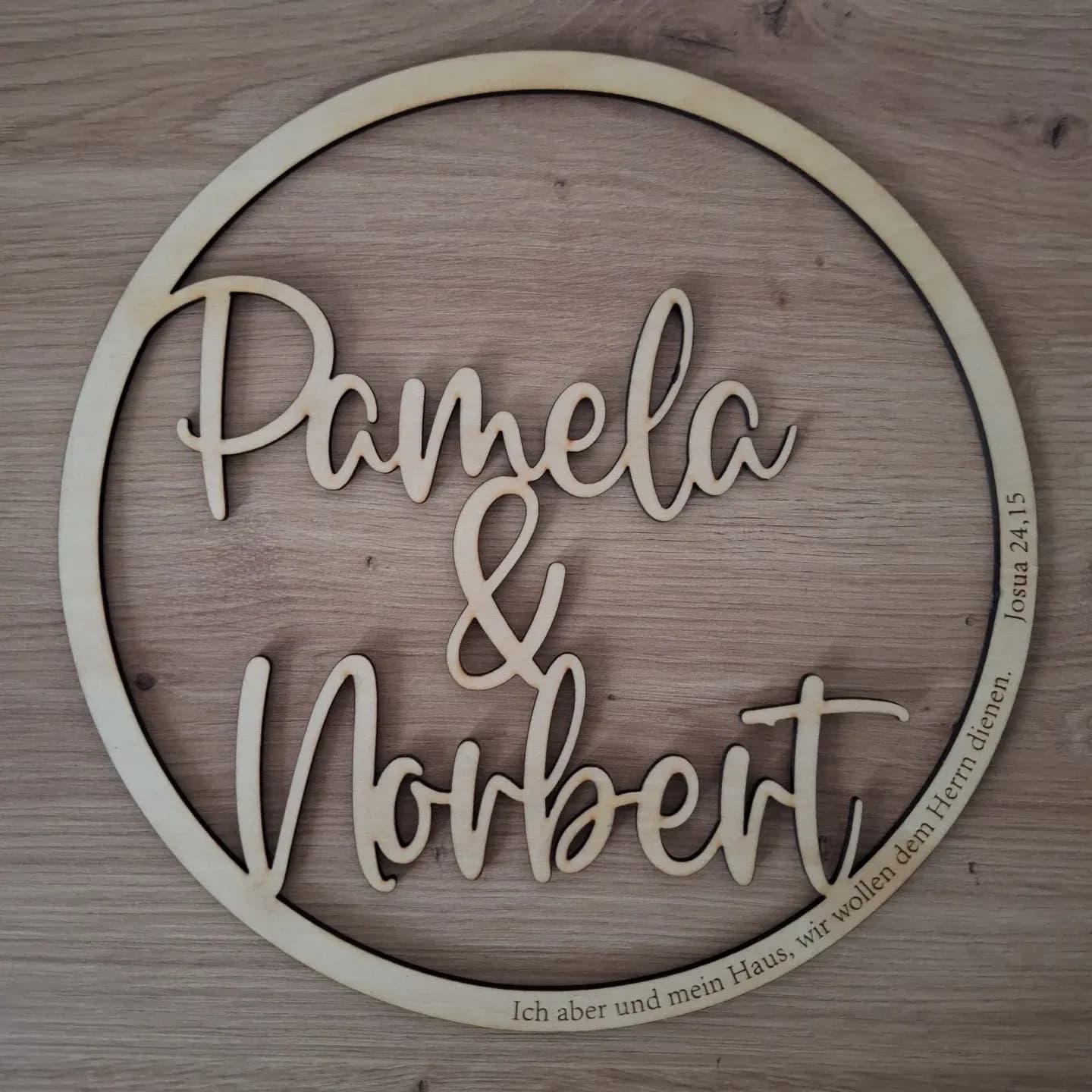 Namensring Pamela & Norbert mit Bibelvers